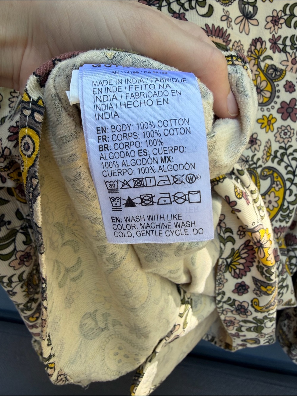 Quiksilver Corduroy Paisley Peace Print Boyfriend Button Down 100% Cotton XS - Picture 4 of 8